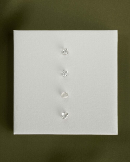 fours diamonds lined up on white background
